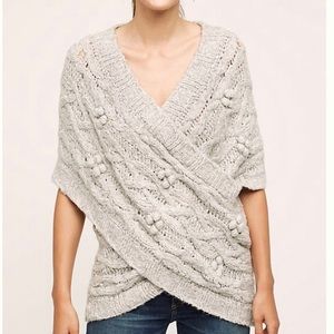 Anthropologie Cabled Crossover Wrap